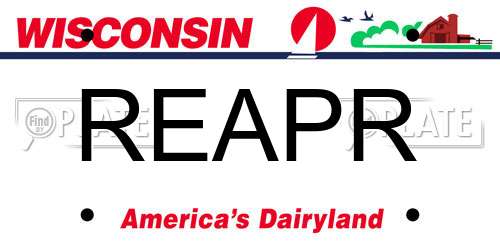 REAPR Wisconsin License Plate