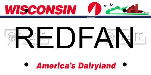 REDFAN Wisconsin License Plate