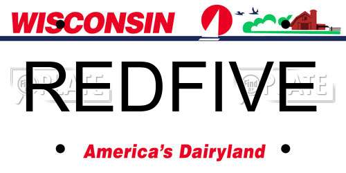 REDFIVE Wisconsin License Plate