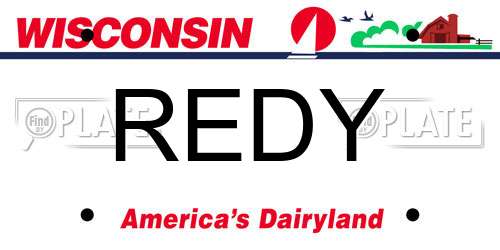 REDY Wisconsin License Plate