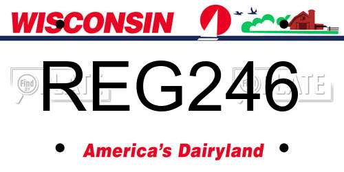 REG246 Wisconsin License Plate