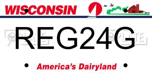 REG24G Wisconsin License Plate