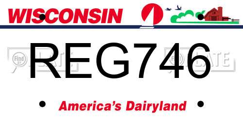 REG746 Wisconsin License Plate