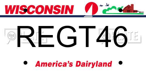 REGT46 Wisconsin License Plate