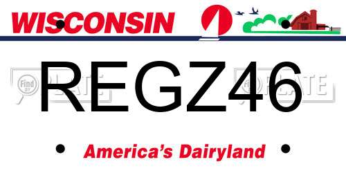 REGZ46 Wisconsin License Plate
