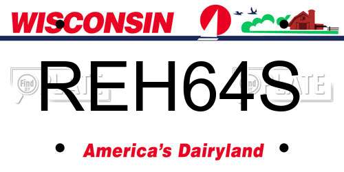 REH64S Wisconsin License Plate