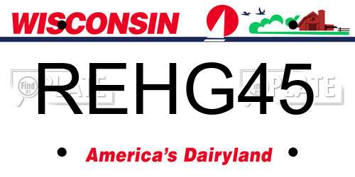 REHG45 Wisconsin License Plate