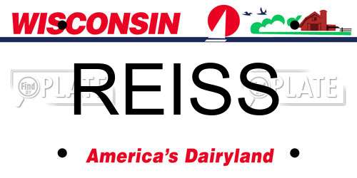 REISS Wisconsin License Plate