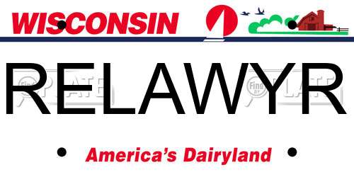 RELAWYR Wisconsin License Plate
