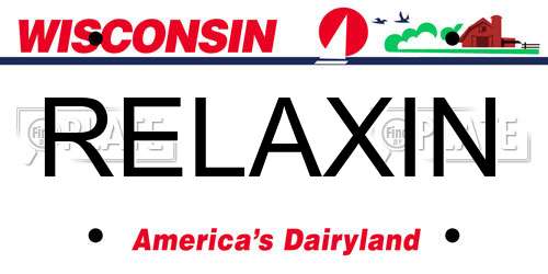 RELAXIN Wisconsin License Plate
