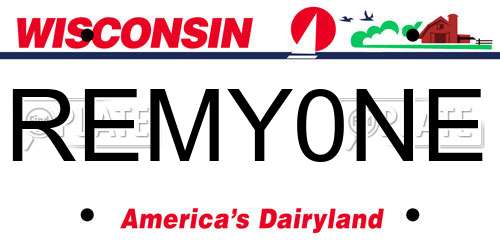 REMY0NE Wisconsin License Plate
