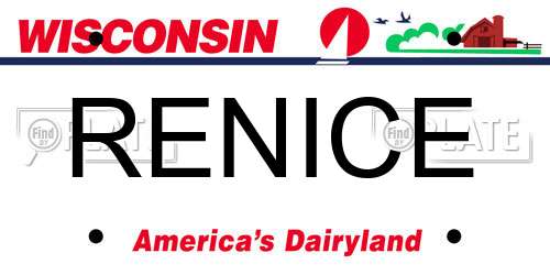 RENICE Wisconsin License Plate
