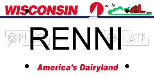 RENNI Wisconsin License Plate