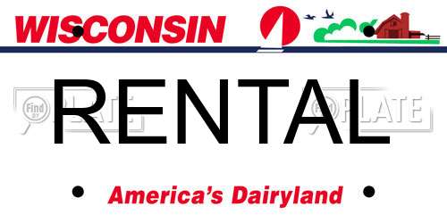 RENTAL Wisconsin License Plate