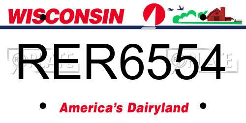 RER6554 Wisconsin License Plate