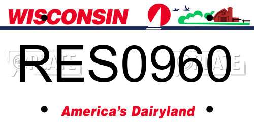 RES0960 Wisconsin License Plate