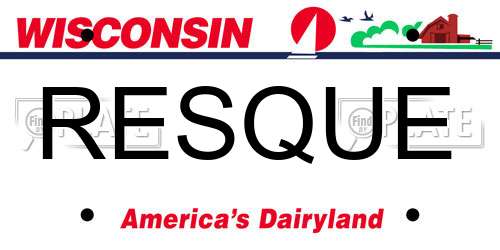 RESQUE Wisconsin License Plate