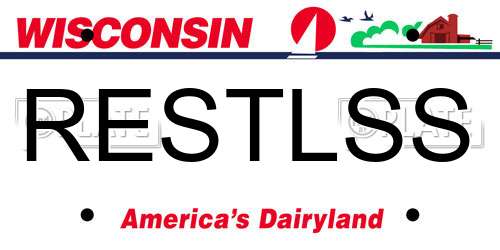 RESTLSS Wisconsin License Plate