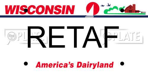 RETAF Wisconsin License Plate