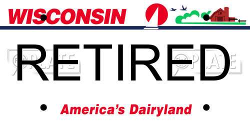 RETIRED Wisconsin License Plate
