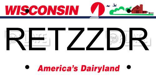 RETZZDR Wisconsin License Plate