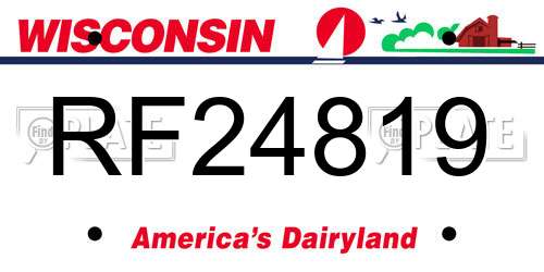 RF24819 Wisconsin License Plate