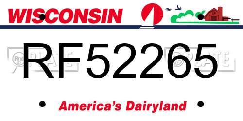 RF52265 Wisconsin License Plate