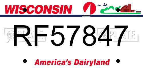 RF57847 Wisconsin License Plate
