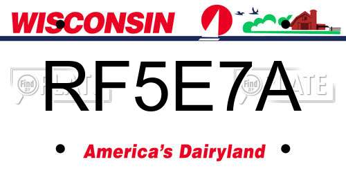 RF5E7A Wisconsin License Plate