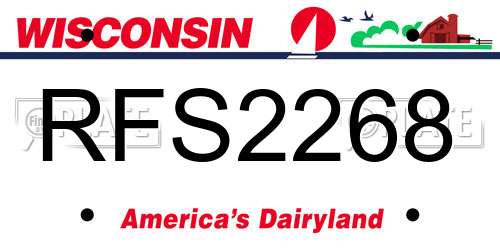 RFS2268 Wisconsin License Plate