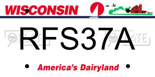 RFS37A Wisconsin License Plate