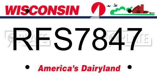 RFS7847 Wisconsin License Plate