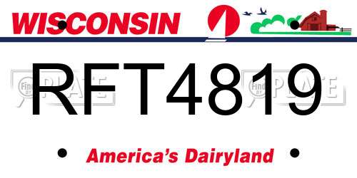 RFT4819 Wisconsin License Plate