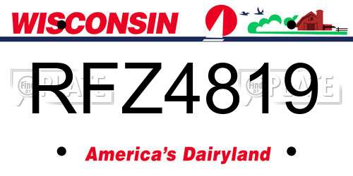 RFZ4819 Wisconsin License Plate