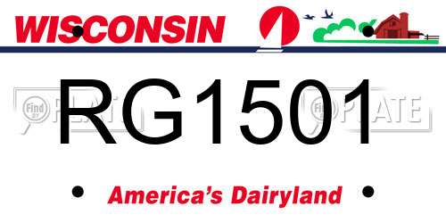 RG1501 Wisconsin License Plate