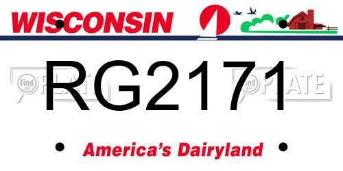 RG2171 Wisconsin License Plate