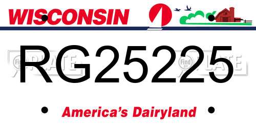 RG25225 Wisconsin License Plate