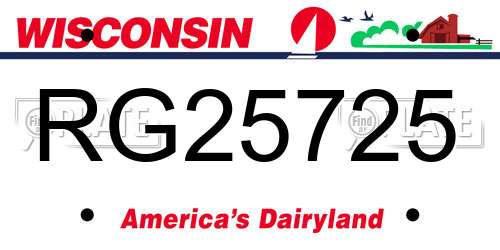 RG25725 Wisconsin License Plate