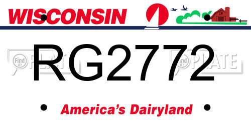 RG2772 Wisconsin License Plate