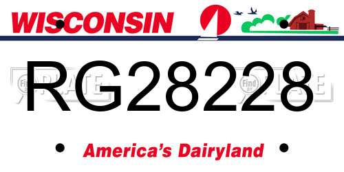 RG28228 Wisconsin License Plate
