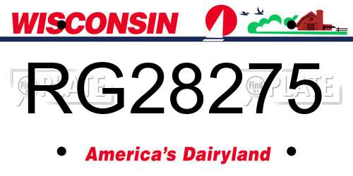 RG28275 Wisconsin License Plate