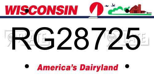RG28725 Wisconsin License Plate