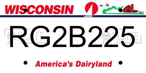 RG2B225 Wisconsin License Plate