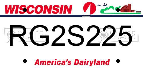 RG2S225 Wisconsin License Plate