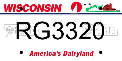 RG3320 Wisconsin License Plate