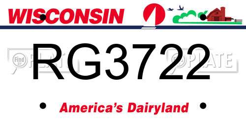 RG3722 Wisconsin License Plate