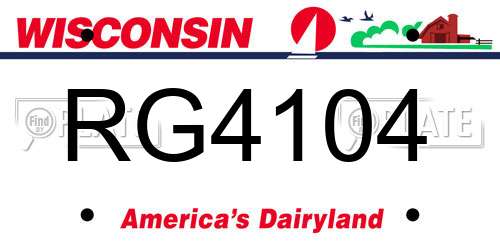 RG4104 Wisconsin License Plate