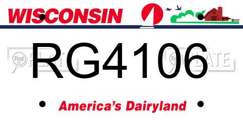 RG4106 Wisconsin License Plate