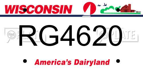 RG4620 Wisconsin License Plate