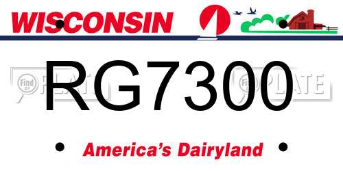 RG7300 Wisconsin License Plate